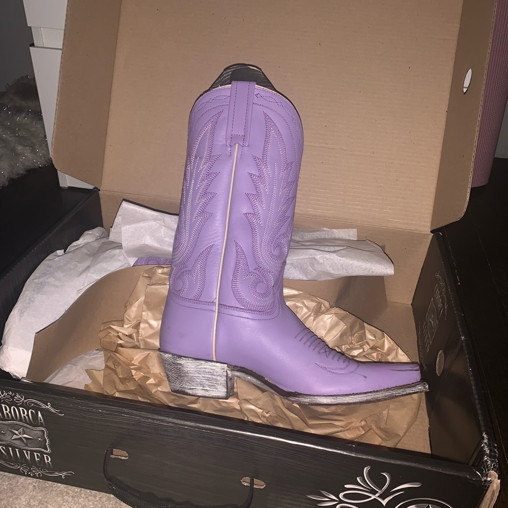 Carboca Silver Purple Boots - Worn Once - TCU/Tarleton